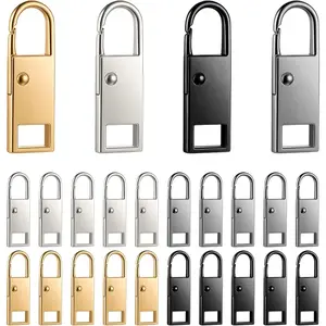 24 count Zipper Pull, Zipper Pull Replacement, Metal Zippers Repair Tab Zippering  Replacement, Zippers Pulls Charm for Luggage, Backpacks, Jackets, Handbags(Style B)