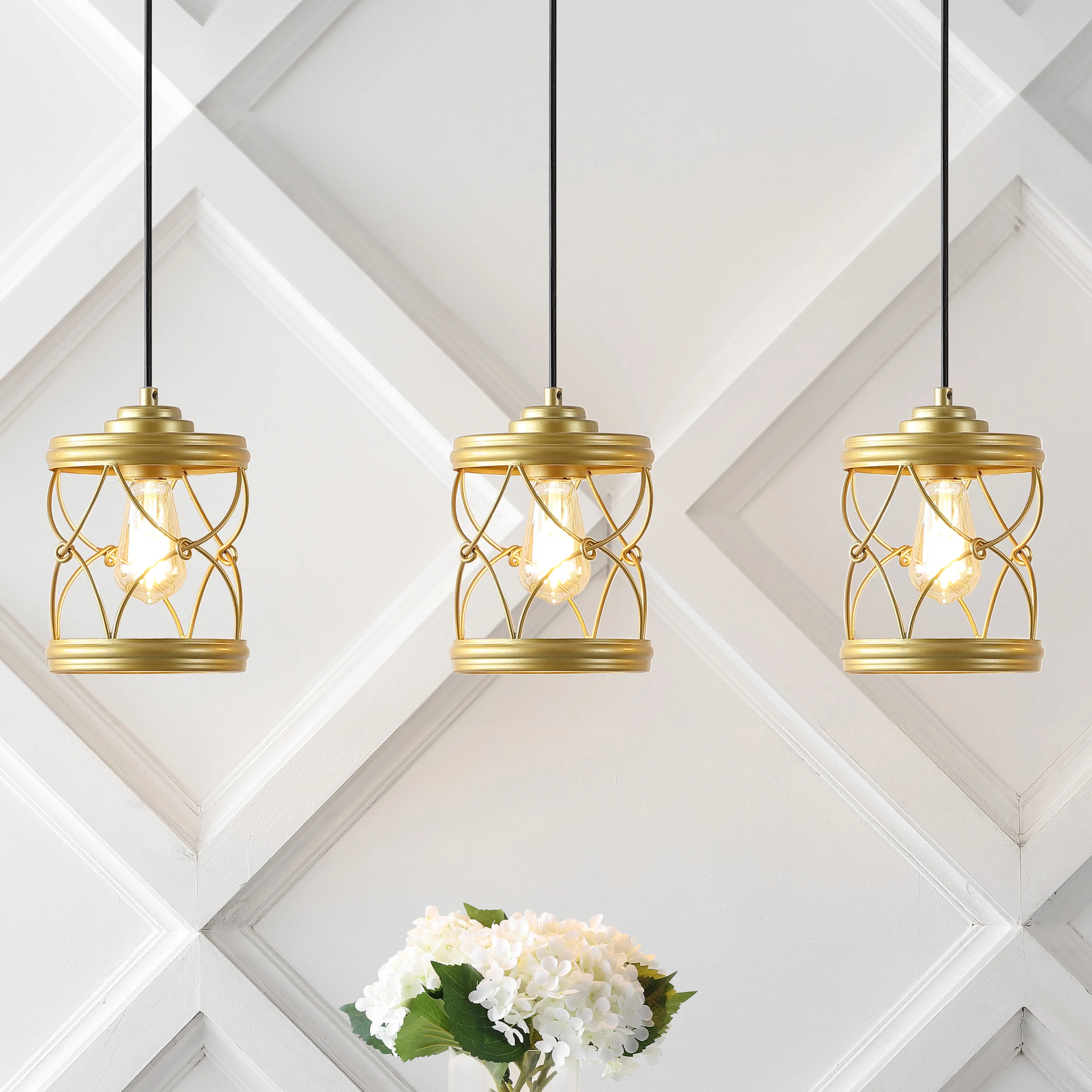 JONATHAN Y Isabelle Modern Adjustable Metal/Glass LED Pendant; for Living Room,Bedroom, Kitchen, Office JONATHAN Y Isabelle Modern Adjustable Metal/Glass LED Pendant; for Living Room,Bedroom, Kitchen, Office