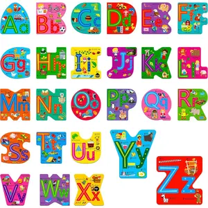 26 count Alphabet Posters, Letters Cutout Bulletin Board Set School Decoration Supplies Letter Teaching Tool for   Family Classroom, 12" x 11.5"