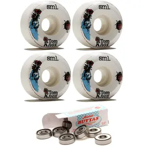Sml Skateboard Wheels 52mm Tom Knox Lucidity V-Cut 99A with Andale Bearings