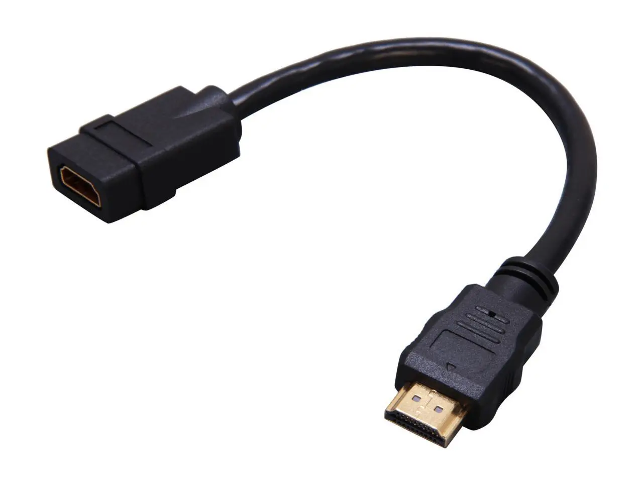 StarTech.com HDMIEXTAA6IN 6 in. Black Connector A: 1 - HDMI Male  Connector B: 1 - HDMI Female HDMI Port Saver Digital Video Cable M/F Male to Female