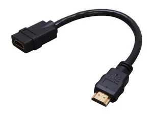 StarTech.com HDMIEXTAA6IN 6 in. Black Connector A: 1 - HDMI Male  Connector B: 1 - HDMI Female HDMI Port Saver Digital Video Cable M/F Male to Female