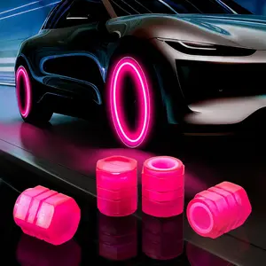Glow in The Dark Tire Valve Caps Cool Fluorescent Valve Stem Caps for Car, SUV, Bicycle, Motorcycles, Trucks(20, Pink)