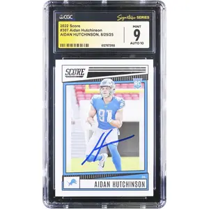 Aidan Hutchinson Detroit Lions Autographed 2022 Panini Score #307 CGC Authenticated 9/10 Rookie Card - Fanatics Authentic Certified