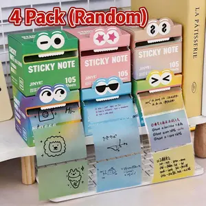 4 Pack Gradient Pearl Index Sticky Notes, Random Colors, Semi-Transparent Memo Stickers, Sticky Labels, Sticker Packs for Students, High Aesthetic Value