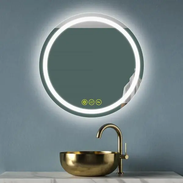 SmartShine Contemporary LED Dimmable Round Anti-Fog Backlit Bathroom Vanity smart Mirror