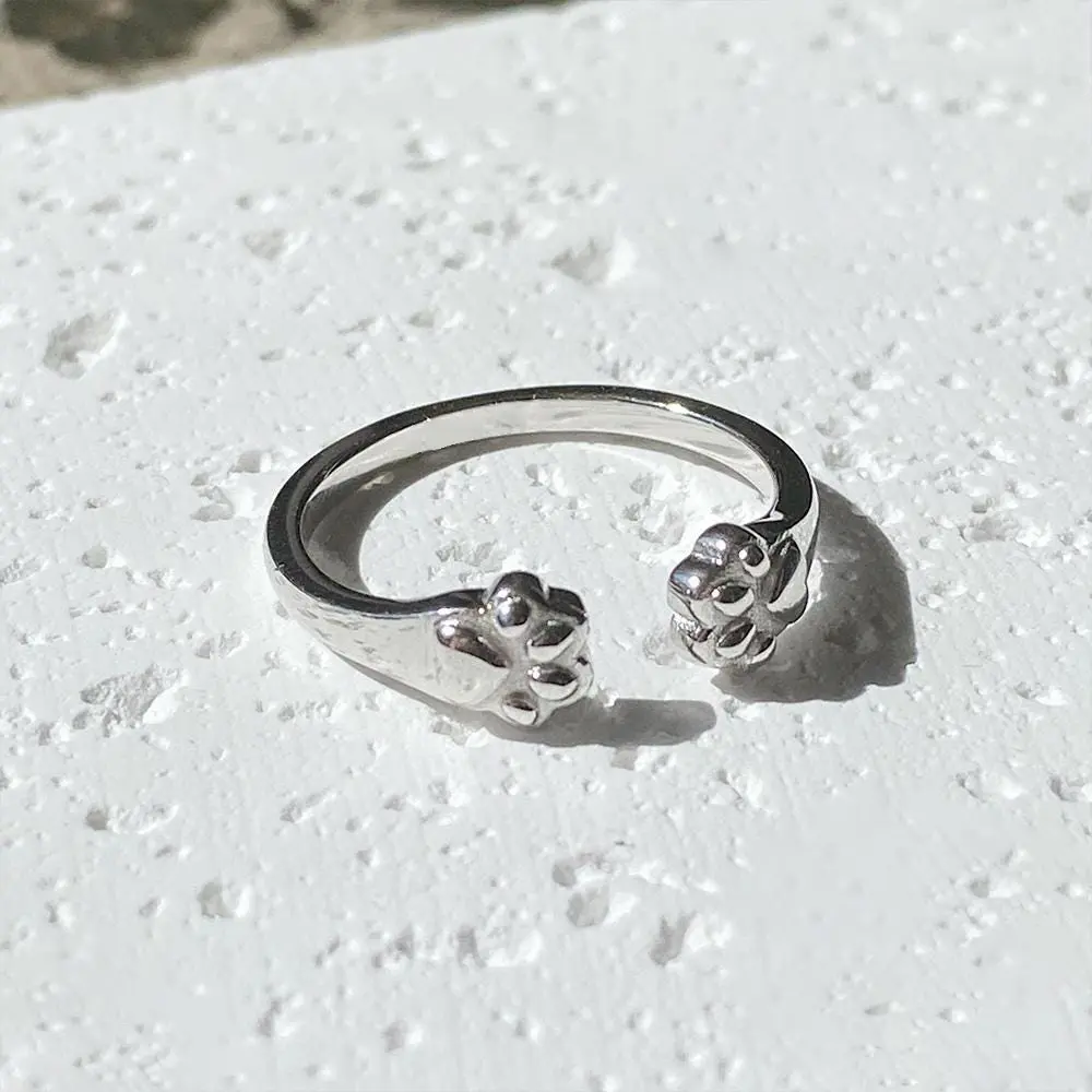 modmints Paw Hug Artificial Gemstone Ring - Adjustable Design, Durable, Heartwarming Paw Print Ring for Pet Lovers, Customizable Companionship Symbol, Adjustable Design Rings, Durable Rings
