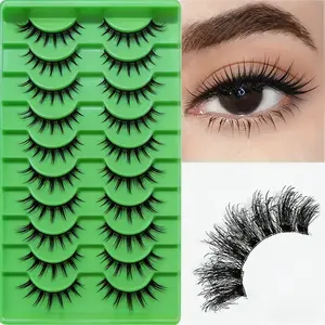 Local Warehouse In Stock 10/20 Pairs Premium Russian Curling False Eyelashes 3D Striped Fluffy Thick Lashes Natural Look Reusable Comfortable for Daily Party Cosplay Halloween All Occasions