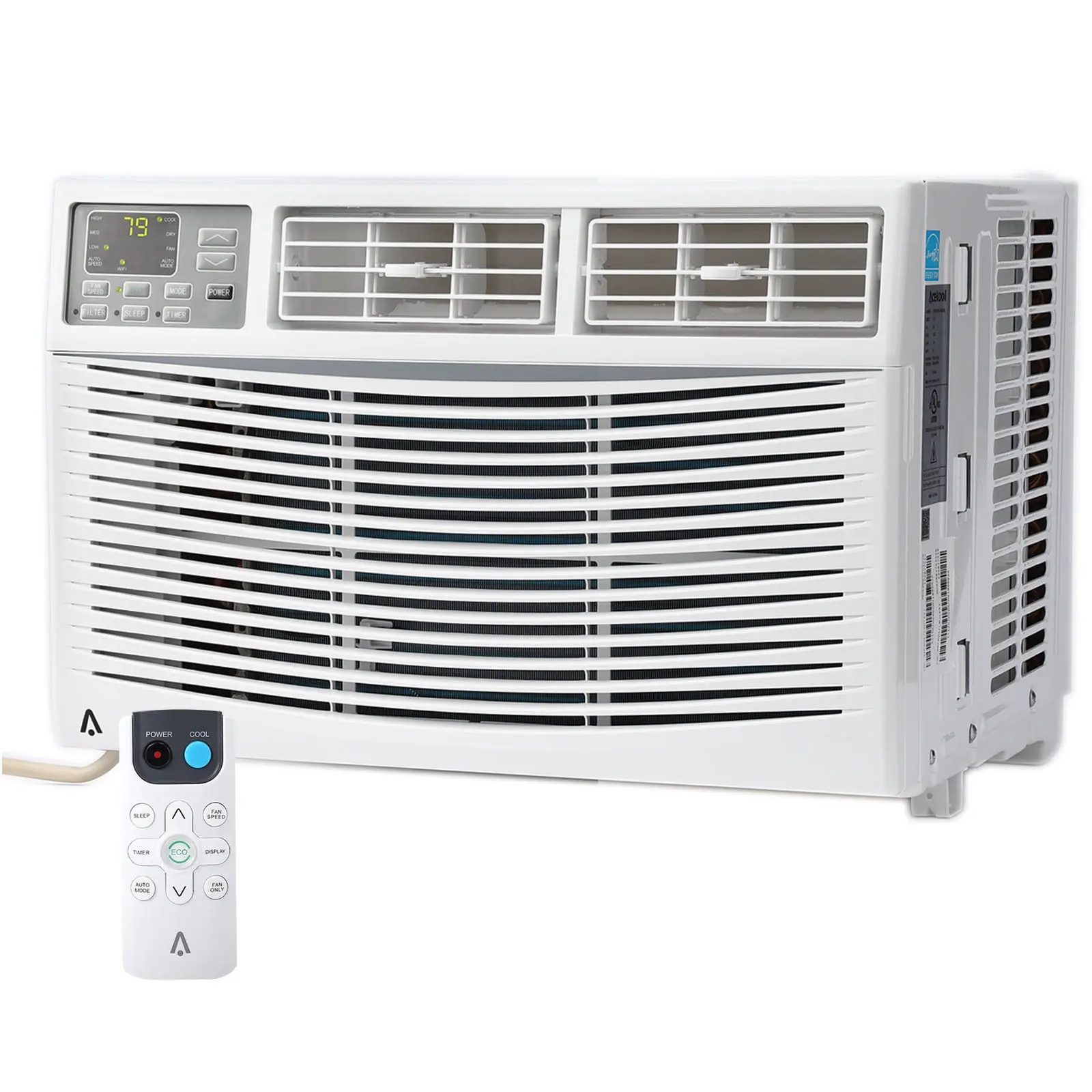 8000BTU Window Air Conditioner with Remote Control, App Control, Timer, 8-Way Airflow, Eco-Friendly Refrigerant, Flexible Window Opening, 3 Cooling & Fan Speeds, Fast Cooling, Quiet Operation