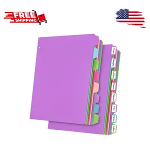 16Pcs/2 Set Binder Dividers with Tabs, 8 Color