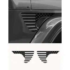 American Flag Fender Side Vent Decals for  Matte Black Vinyl Graphic Sticker, Easy Peel & Stick Exterior Trim Accessories