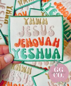 YHWH Jesus Jehovah Yeshua Patch, Christian Hat Patch, Embroidered Patch, Trucker Hat Patch, Iron On, Trendy Hat Patch, Jesus Patch, Patches