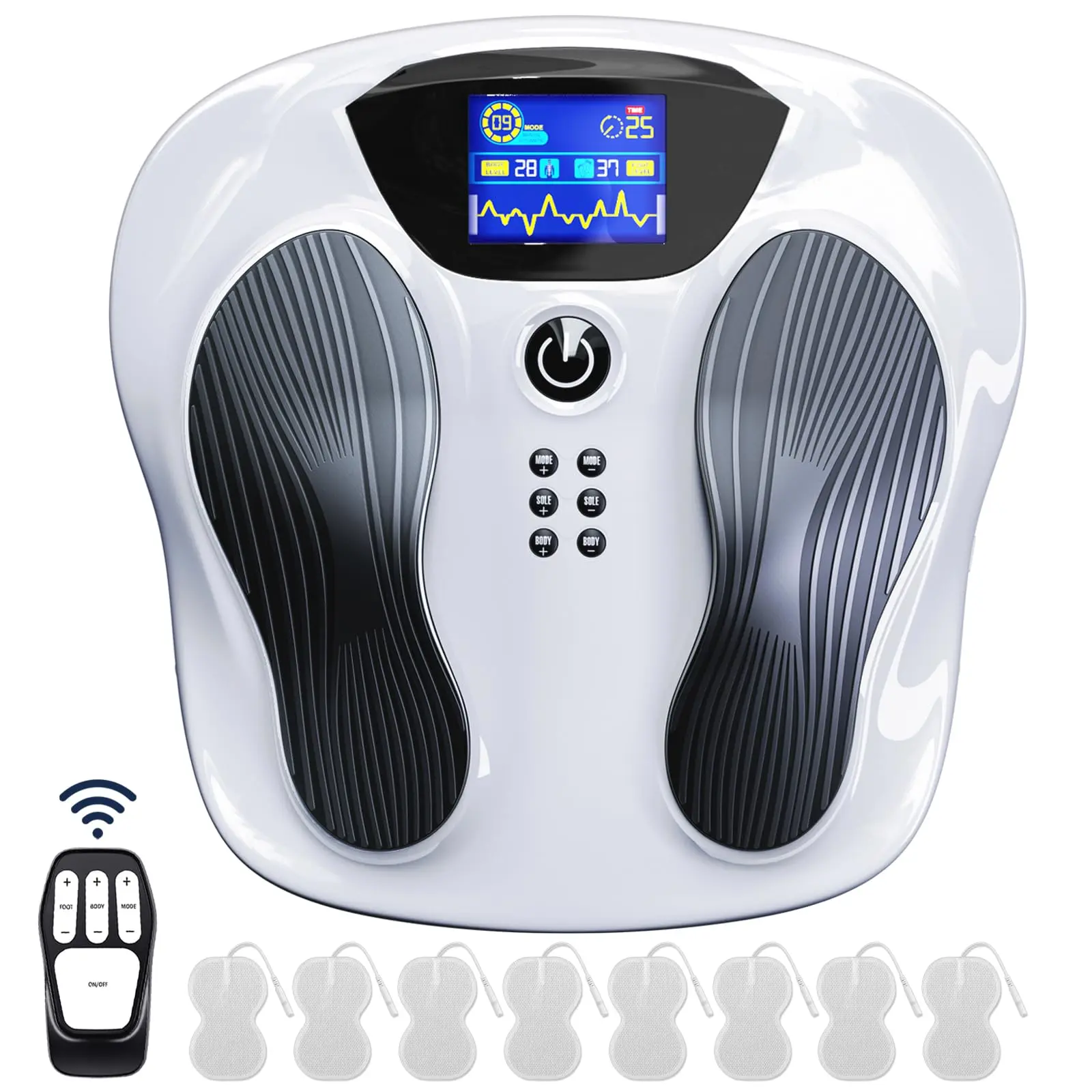 TENS & EMS Foot Massager for Neuropathy,     Foot Nerve Muscle Stimulator Pro For Circulation and Body Pain Relief, Electric Feet Legs Blood Circulation Machine, Therapy, Adults