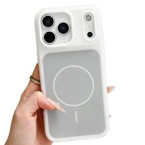 [Free!!Ship!] 2 in 1 Detachable Matte Shockproof Case for iPhone 17 Pro Max 16 15 14 Mag Safe Candy Contrast Color Frosted TPU Protective Phone Cover