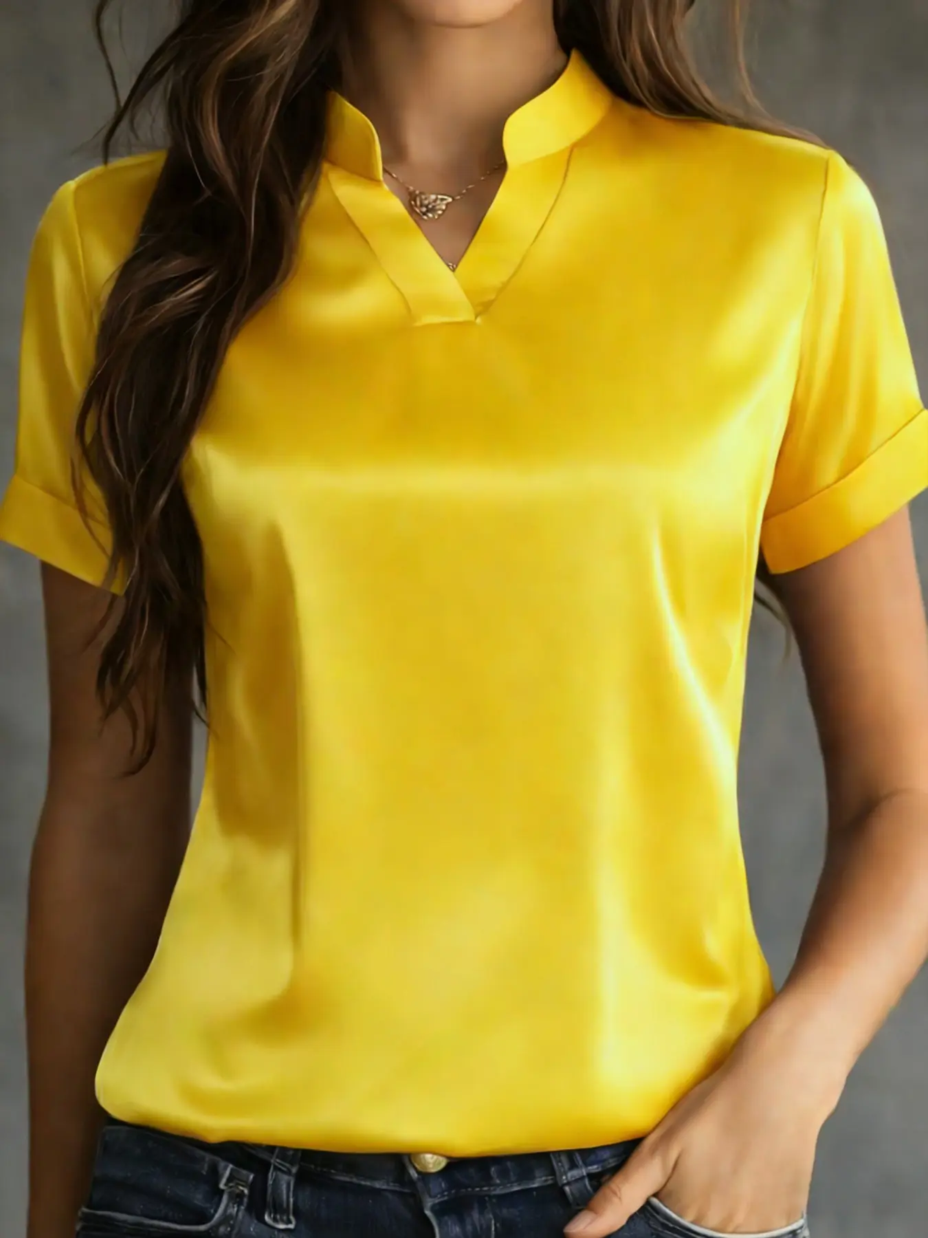 Women's Bestselling Classic Casual Chic Fitted Short-Sleeve Shirt Blouse Casual Daily Tops