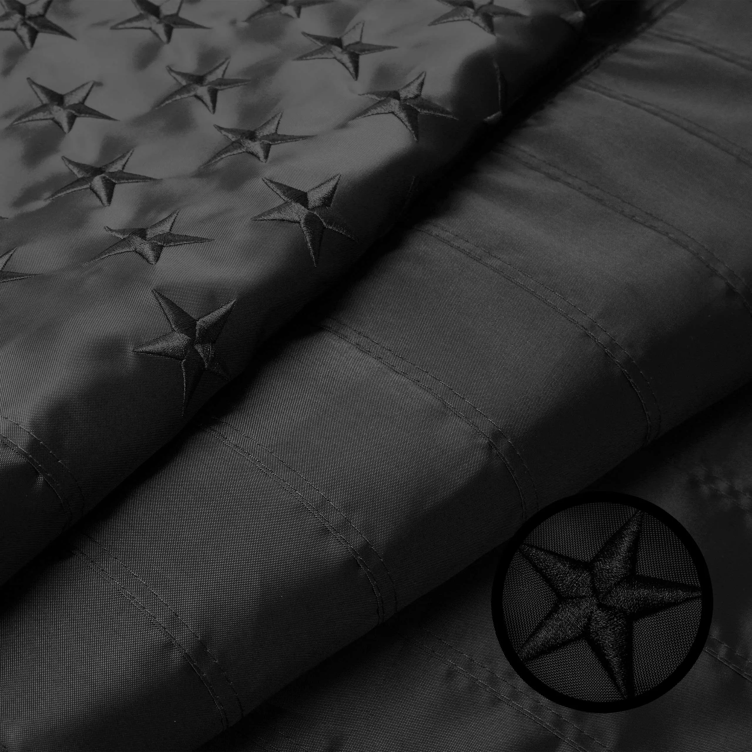 G128 American USA All Black Flag | 4x6 Ft | ToughWeave Series Embroidered 210D Polyester | Embroidered Stars, Sewn Stripes, Indoor/Outdoor, Vibrant Colors, Brass Grommets