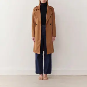 Faux Suede Trench Coat