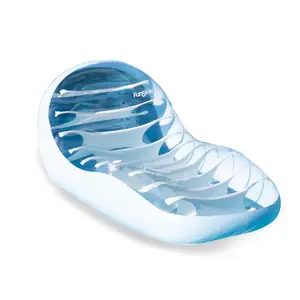 Maccabi Art BodyHug Lounge Puffy Cloud Inflatable Pool Chair Float, 58 x 37.5 In Contoured Pool Lounger with Backrest, Cup Holder, Easy Grip Valve, DuraSeam Heavy Duty PVC, Repair Patch Included