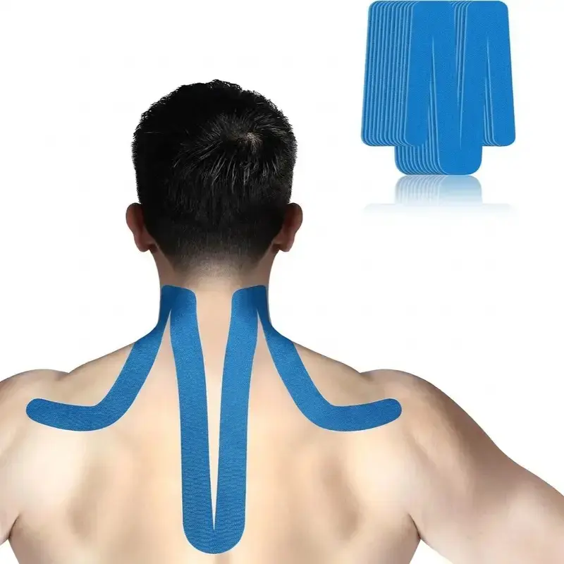 10 PCS Targeted Cut Kinesiology Tape for Shoulder & Neck, Waterproof Cotton Athletic Tape for Adults - Muscle Pain Relief & Recovery for Sports, Daily Activities, Elastic Athletic Tape, All Seasons