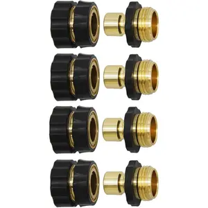 3/4 Inch Garden Hose Fitting Quick Connector Male and Female Set, 4 Set, Garden Hose Adapter, Quick Connect Hose Fittings, Garden Hose Connector, Hose Attachment