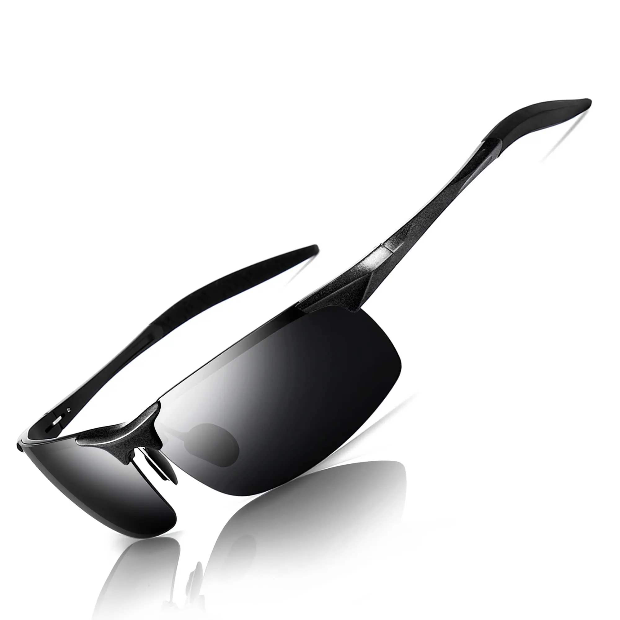 SUNGAIT Sport Al-Mg Metal Frame Men's Sunglasses, Polarized UV400 Lenses, Lightweight for Fishing and Driving, Outdoor Sports Eyewear, Tac, Male Fit, Polarized Lens, 135Mm Temples