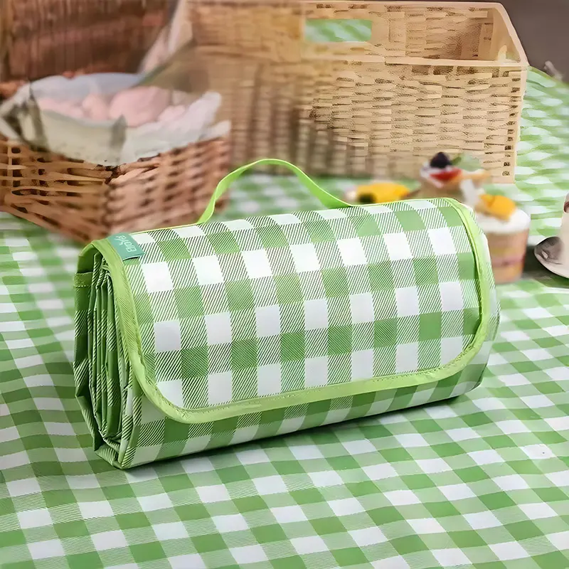 Unisex PVC Waterproof Reversible Outdoor Picnic Mat - Lightweight, Sandproof Rug for Camping, Patios (1 Count, Single, Non-Customised)