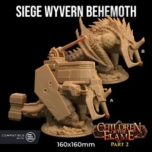 Siege Wyvern Behemoth Gargantuan | The Dragon Trappers Lodge | 32mm Scale | Miniature TTRPG Mini DnD Dungeons Dragons Wargame
