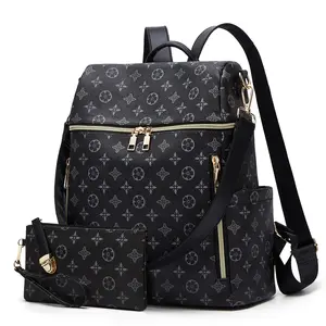 DAREIN Women's PU Leather Zip Backpack - Stylish, Lightweight, Multifunctional Shoulder Bag for Female Adult Travel