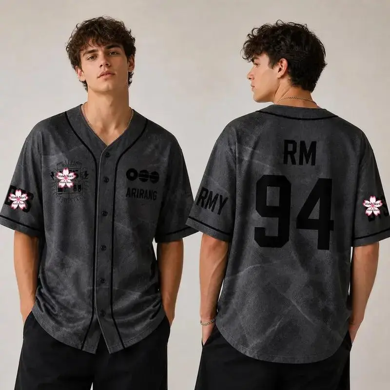 Kpop Group Bangtan Style Jersey, Custom Bangtan  Members Baseball Jersey For Army, Bangtan World Tour 2026 Merch Top, Bangtan Comeback 2026 Sports Vest