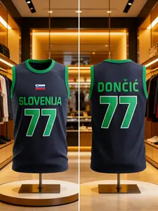 Men's Embroidered #77 Doncic Basketball Jersey, Sports Top, Multi-Color Options, Lightweight Breathable High-Quality Sports Wear, Athletic Activewear, Workout Sportswear