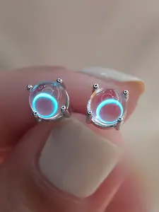 Elegant Women's 925 Silver Moonstone Earrings, Hypoallergenic Fashion Square Stud Earrings, Minimalist Earrings, Simple Style Jewelry for Daily Wear & Gifting