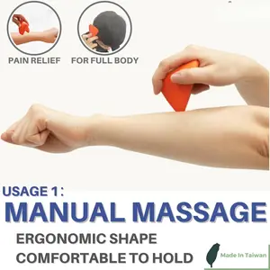 Trigger Massage Point, Manual Massage Ball, Hip Hook, Muscle Knot Release Tool, Deep Tissue Relief, Hip Flexor Iliacus Back Psoas Hand Foot Myofascial, Physical Therapy, 2.9 inｘ2.1 in(Orange)