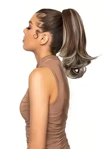 16 Inch Long Wavy Ponytail Extension, Natural Looking Fluffy Hairpiece for Women, Synthetic Hairpiece for Daily & Party Hairstyle Ideas, Synthetic Curly Hair