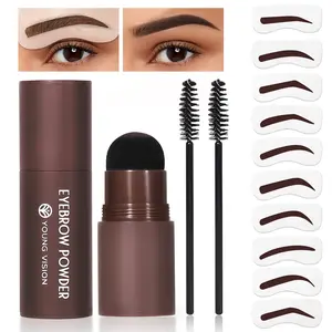 YOUNG VISION Lazy Eyebrow Powder for All Skin Types Versatile Hairline & Face Contouring with Stamp Eyebrow Powder & Pencil for Natural Defined Look Plant Extract