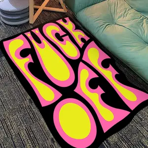 Irregular Letter Pattern Carpet, Punk Style Non-slip Soft Floor Mat, Decorative Area Rug for Home Living Room Bedroom, Home Decor