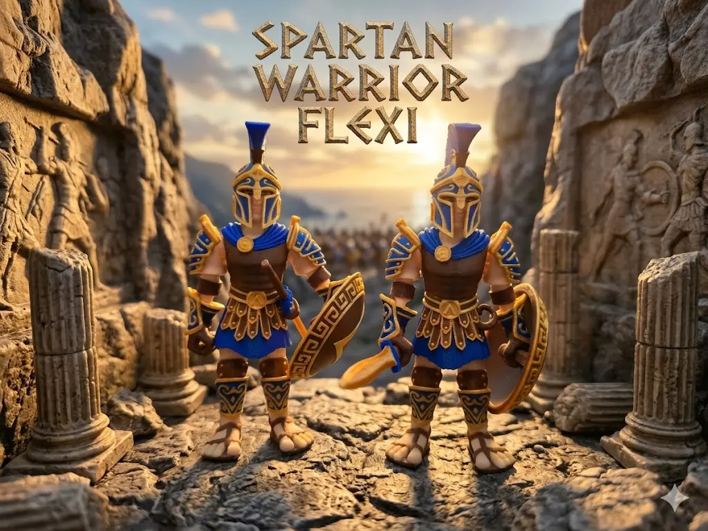 3D-Printed Spartan Warrior Figure, Greek 3D Sculpted Speciality Statues & Figurines, Home Decor for Shelf, Ideal Gift for Collectors