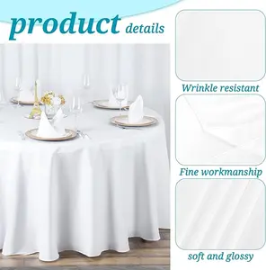 90" Round Polyester Tablecloth for Tables Washable Table Cloth for Wedding,Party,Banquet,Restaurant,Buffet Table