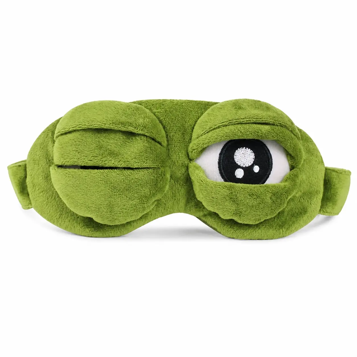 Cute Frog Shape Eyeshade Mask, Plush Cozy Sleep Aid with 3D Shaping, Lightweight Handy Adjustable Strap, Portable Blindfold for Travel & Nap, Whimsical Adult Gift for Airplane Night Sleep