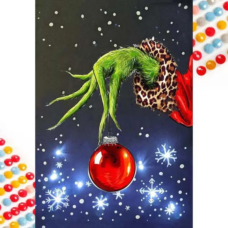 5D DIY Diamond Arts Colorful Painting Kit, Snowman & Gnome & Balloon Pattern Diamond Arts Colorful Painting Without Frame, DIY Decorative Art Picture for Beginner, Crafts, DIY Handmade Crafts, DIY Craft Supplies, Diamond Pattern Design