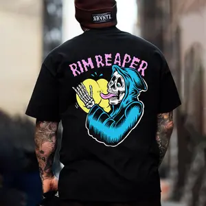 RIM REAPER Skull with Naked Ass Black Print T-shirt 099