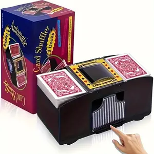 Automatic Card Shuffler Machine, Abs Material, Battery Powered, Compact Design with Clear Display, Ideal for Poker Games