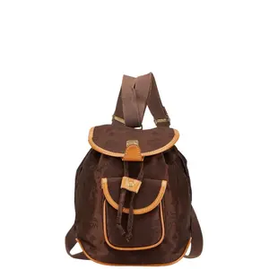 Pre-owned MCM Nylon Tote Bags Visetos Logogram Leather Backpack