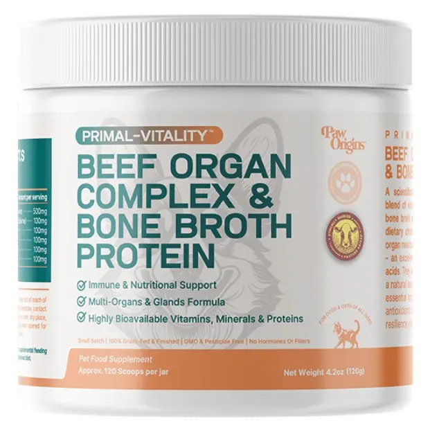 Paw Origins Primal-Vitality Beef Organ Complex & Bone Broth Protein Ancestral Nutrients For Dogs & Cats Healthcare Dietary Supplement