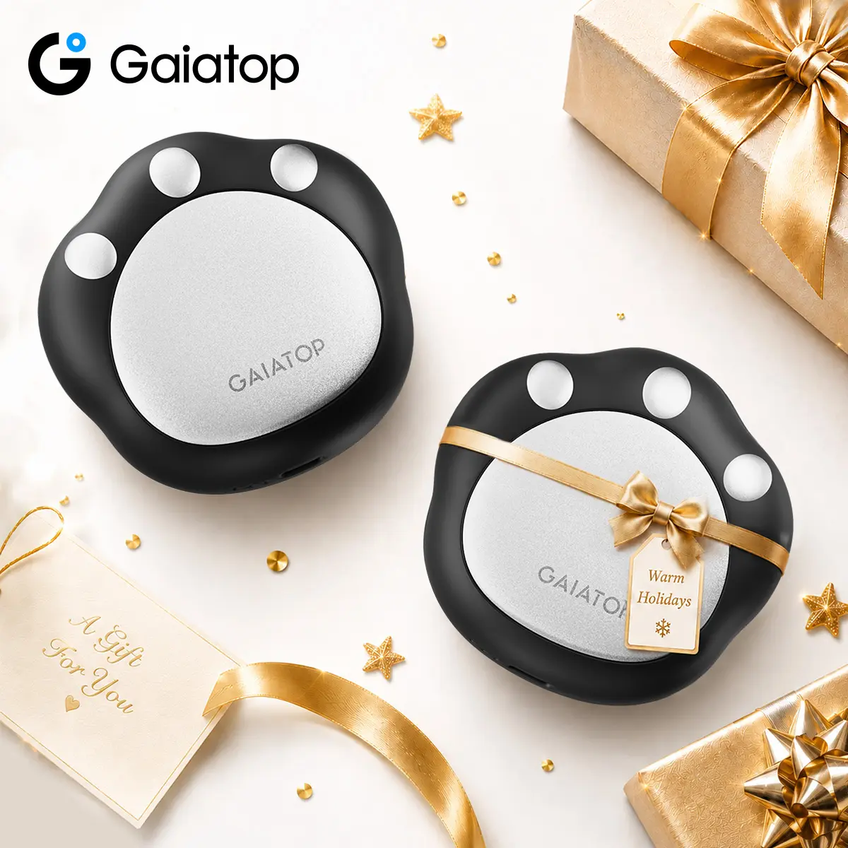 [2-Pack Cat Paw] GAIATOP Hand Warmers for Women, 13H Long-Lasting Rechargeable Pocket Heater, Lovely Gift for Her summerwins