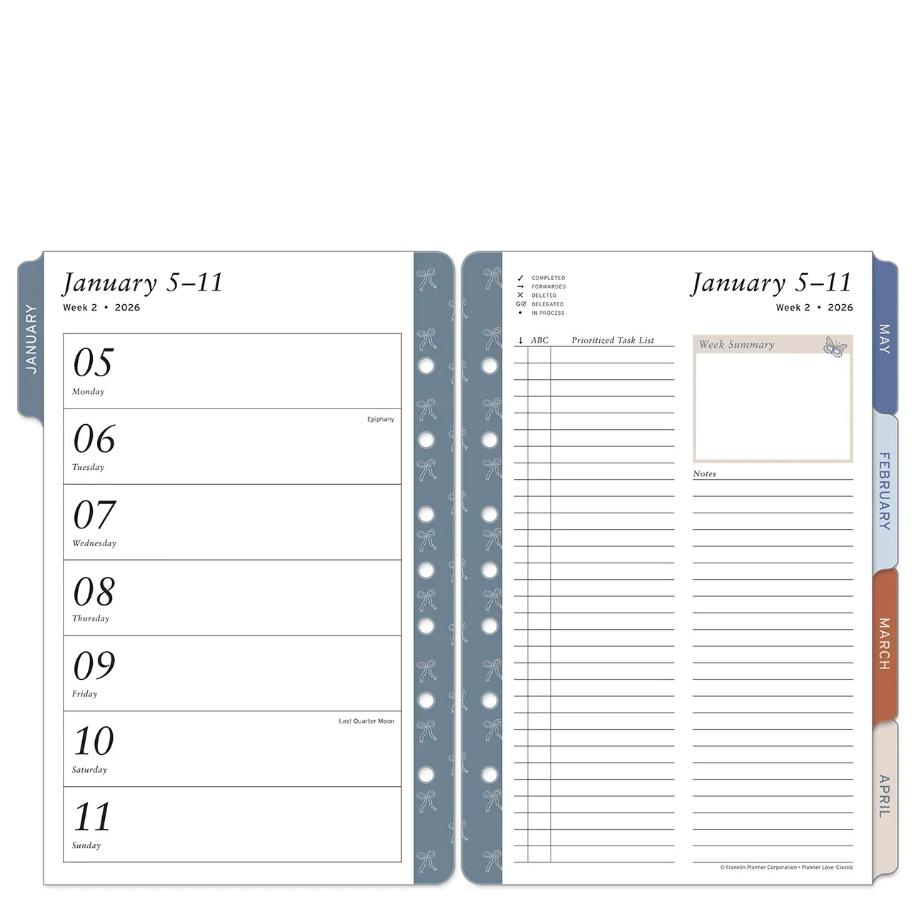 FranklinPlanner Elegant Daydream Planner Love Weekly Ring-Bound Planner Classic Jan 2026