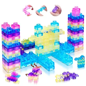 1 SETS Sensory Soft Building Blocks Montessori Squishy Stacking Toy Set for Toddlers, Kids Learning Toy, Squeezable, Stretchable & Stackable Tactile Toys, Preschool Creative Play for Kids