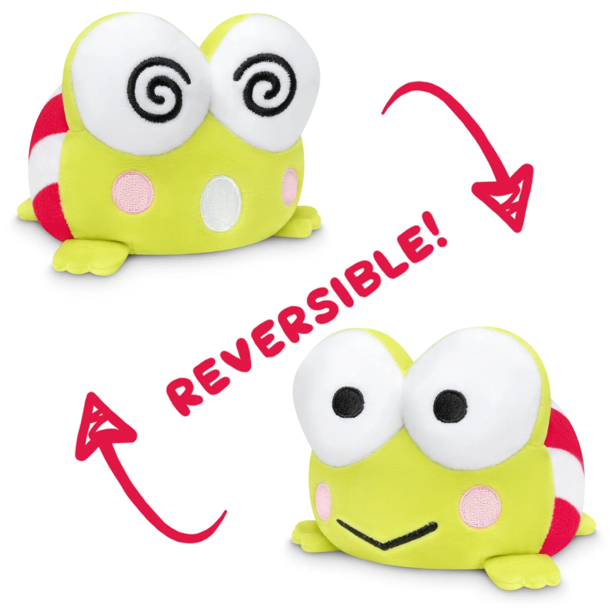 TeeTurtle Reversible Keroppi Animal Plushie, Polyester Kawaii Aesthetic Cute Collectible for Collectibles Enthusiasts, Cute Collectibles