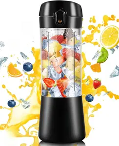 Portable Blender, Personal Blender USB Rechargeable, Mini for Shakes and Smoothies, Strong Cutting Power with 6 Blades, 380Ml Traveling Fruit Veggie Juicer Cup for Home, Sport, Office, Camping