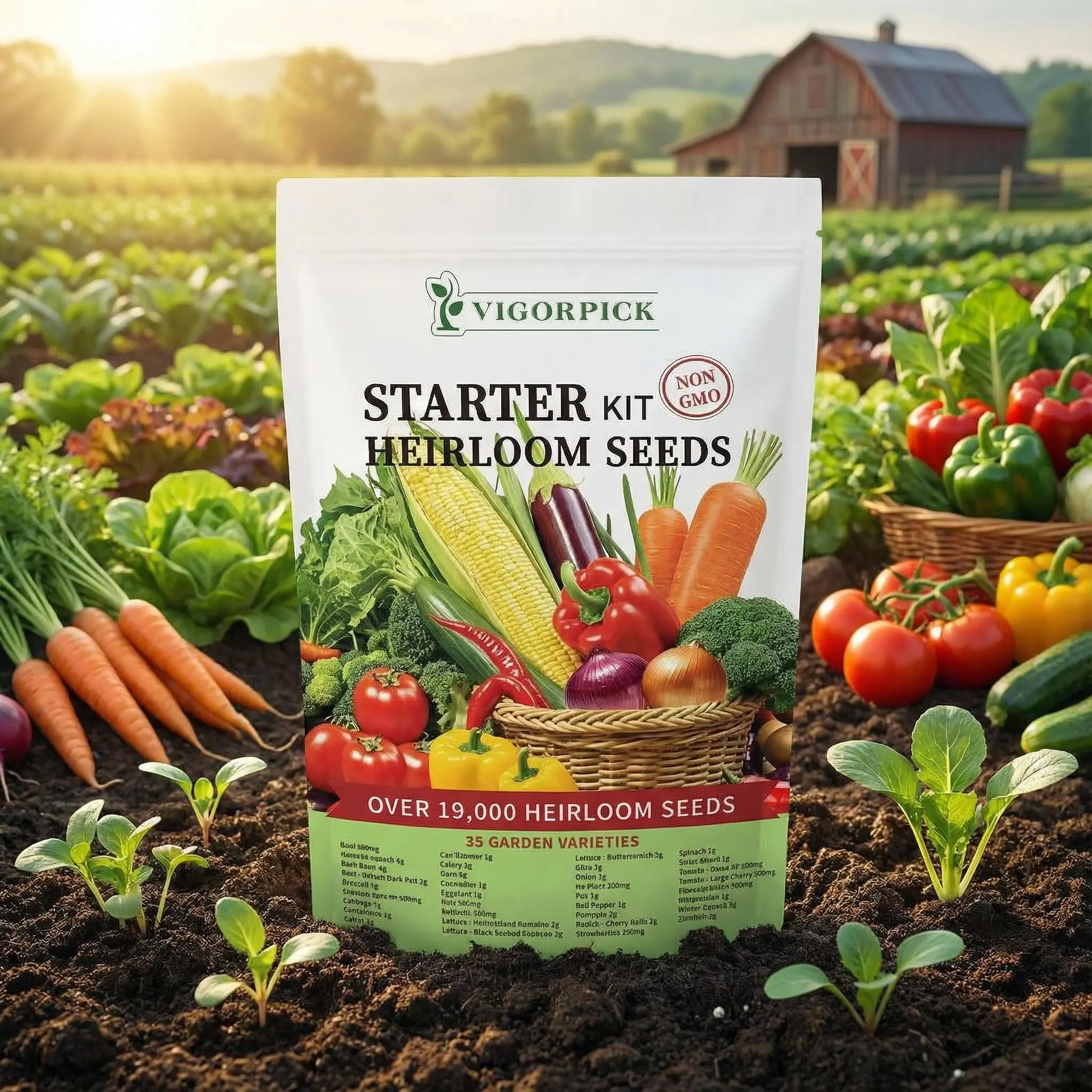 Vegetable Seed Vault Kit - 35 Variety Pack for Home Growing & Planting Survival Seeds Heirloom Vegetable Mix Great Gardening Gift for Any Home Garden, Heirloom Seed Packets, Vegetables Seeds