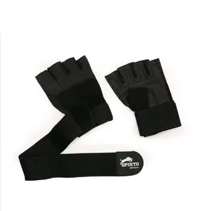 SPINTO FITNESS Durable Leather Protective Gym Gloves - Universal Padded Grip Sports Gloves for Weightlifting, Strength Training, Protective Gloves